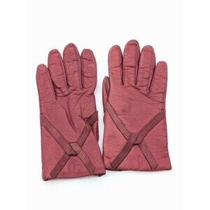 Carson Pirie Scott Vintage Red Leather Gloves Made In Italy Size 6 1/2 Small XS